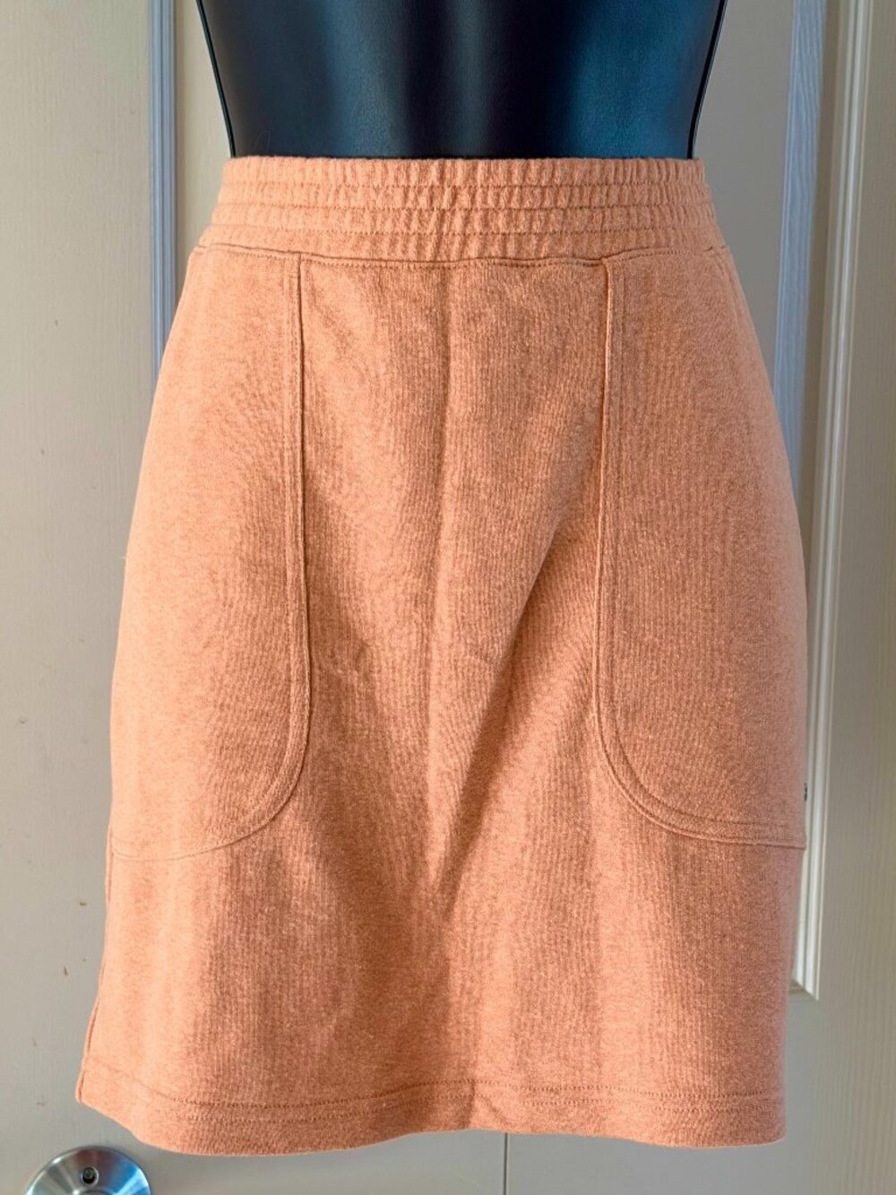 prAna Cozy Up Skirt Medium Orange Heather Hemp Blend Athletic Casual Mini Pocket